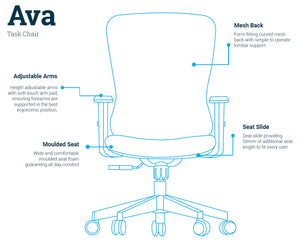 Ava Grey Ergonomic Chair