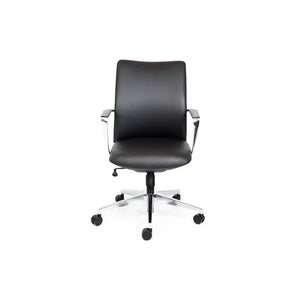 Director Mid Back Black leather