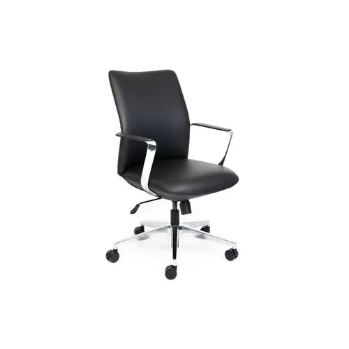 Director Mid Back Black leather