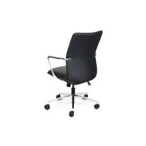 Director Mid Back Black leather