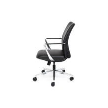 Director Mid Back Black leather