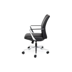 Director Mid Back Black leather