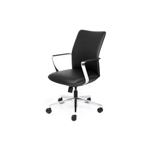 Director Mid Back Black leather