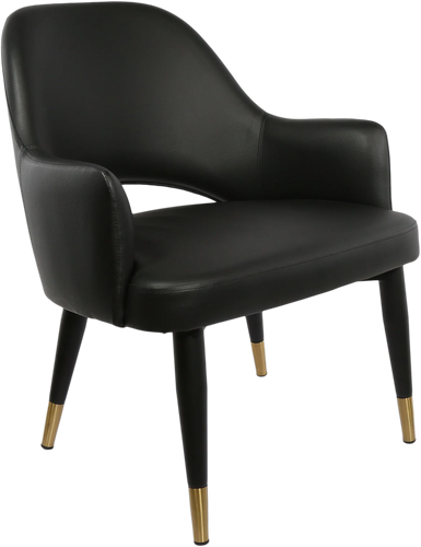 Durafurn BonBon Armchair - Metal Black Legs with Brass Tips